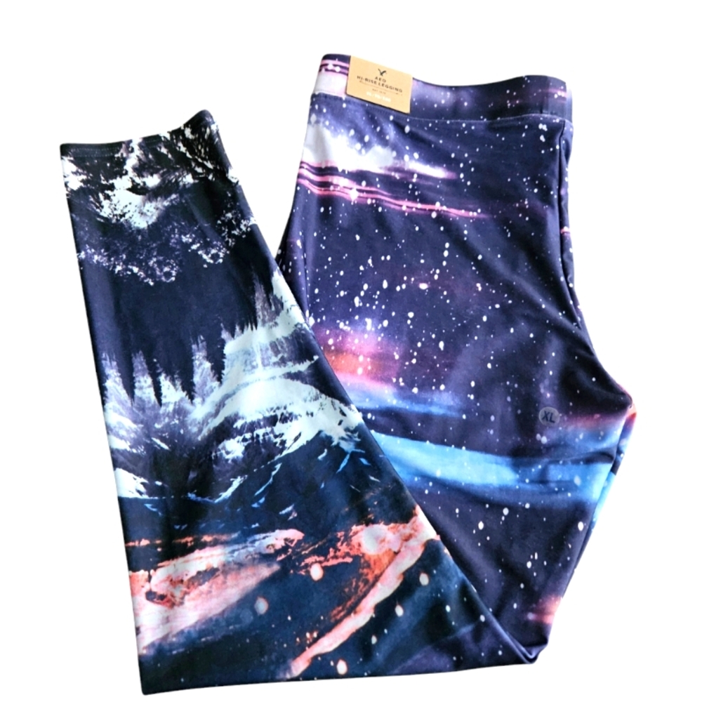 AEO Celestial, Colorful Abstract Legging - Sz XL